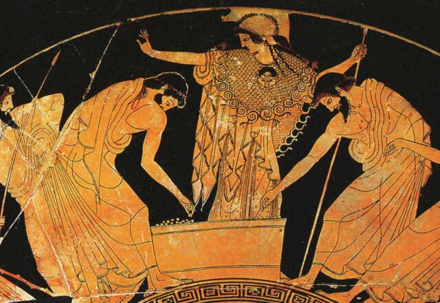 Annual theme 2026 "Democracy": Athena supervises the vote over the arms of Achilles.