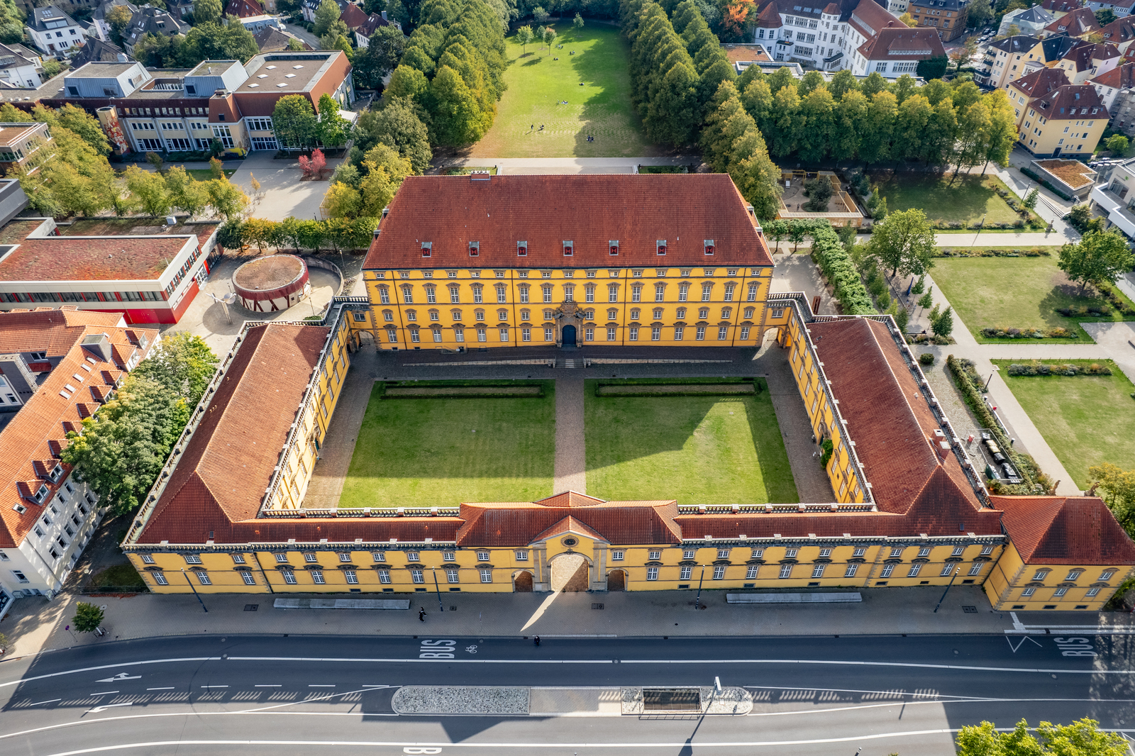Osnabrück University, main building aereal view
