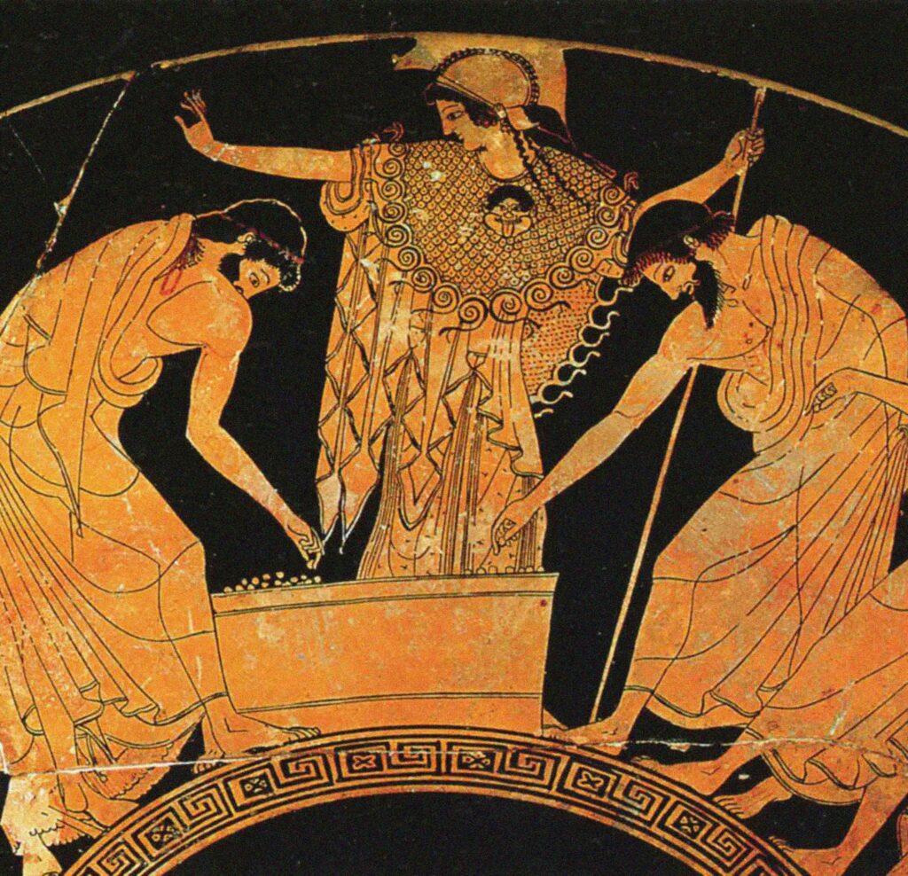 Allegory of democracy: Athena presides over the vote for the arms of Achilles (detail). Getty Images